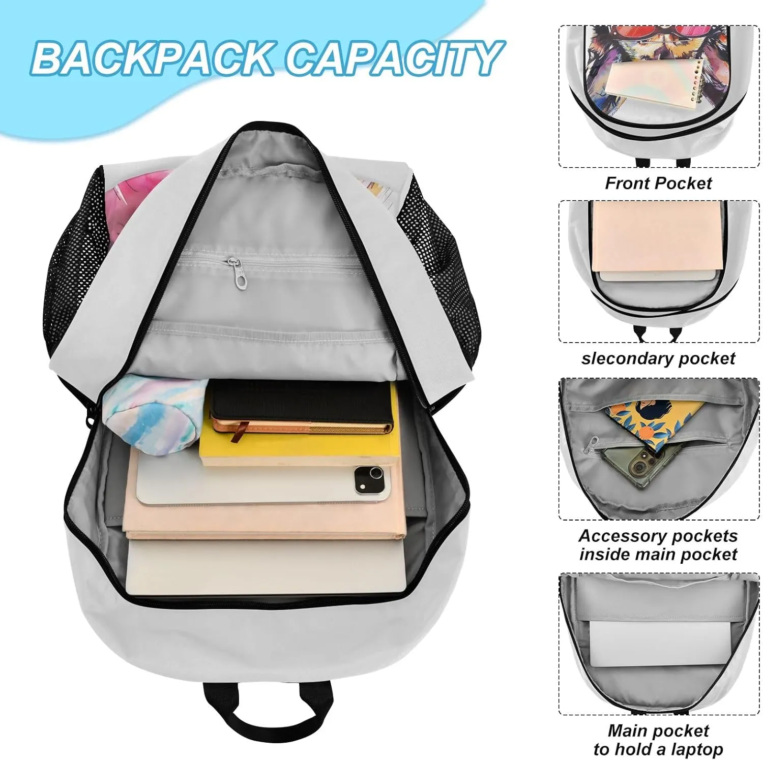 Kids Backpack Watercolour Dog Head Of German Shepherd Boys Girls School Backpack with Lunch Bag Bookbag Set