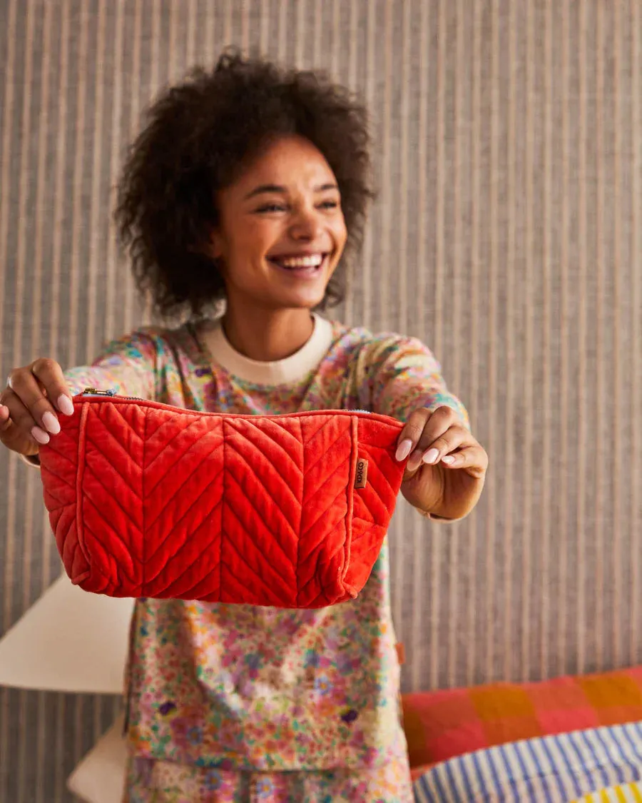 Kip & Co - Velvet Toiletry Bag (Life Unhurried)