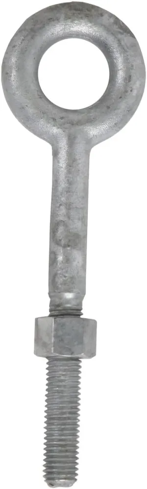 Koch 105130 Forged Steel Eye Bolt with Nut, 1/2" by 8", Hot Dipped Galvanized Steel, for Anchoring Chain and Wire Rope, 2,200 lbs. Working Load Limit