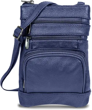 Krediz leather Crossbody Purses for Women, Multi Pocket Crossbody Purse with Adjustable Strap, Soft & Durable Leather Purse