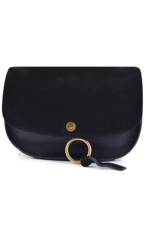Kurtis Black Leather and Suede Bag