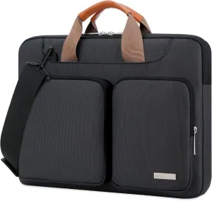 Lacdo 360° Protective Laptop Shoulder Bag, 16 inch Laptop Sleeve Case for 15.6 inch Acer HP Lenovo Dell ASUS Laptop, 16" New Pro M4/M3/M2/M1 Pro/Max A3403 A3186 2024-2019 Computer Bag, Black