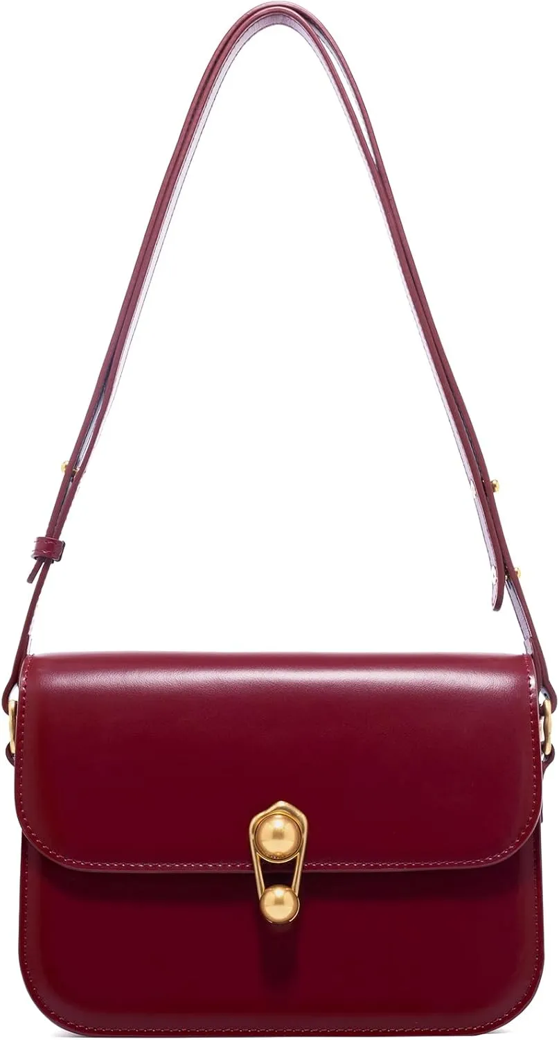 LA'FESTIN Leather Purse Small Bags For Women: Black Shoulder Handbags Crossbody Bag