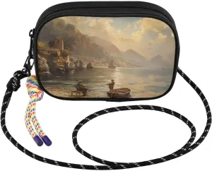Landscape Beach Boat Crossbody Bag for Women Cell Phone Purses Women's Small Shoulder Handbags Wallet Purse with Strap