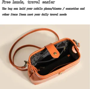 Langrents Retro Handmade Handbag, Waterproof Shoulder Bag for Women (Black)