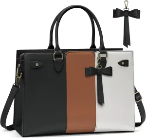 Laptop Bag for Women 15.6 Inch Laptop Tote Bag Waterproof Pu Leather Work Bag Computer Briefcase Office Teacher Handbag