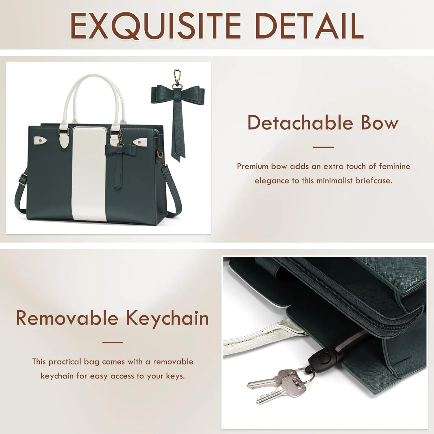 Laptop Bag for Women 15.6 Inch Laptop Tote Bag Waterproof Pu Leather Work Bag Computer Briefcase Office Teacher Handbag