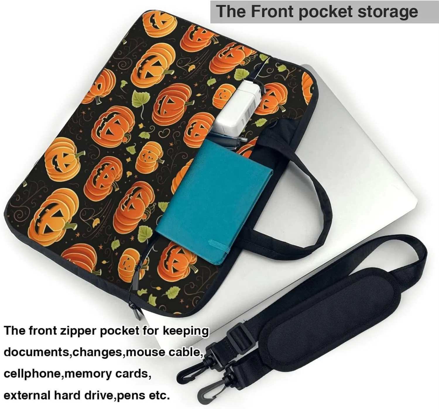 Laptop Crossbody Bag fit,Skull and Rose Laptop Briefcase, Suitable for Office School Travel