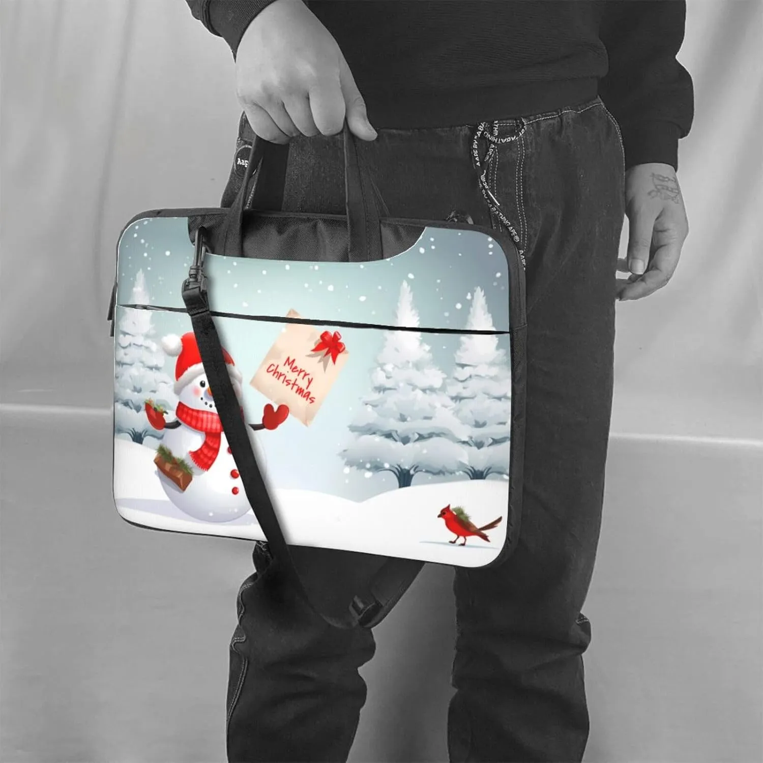 Laptop Crossbody Bag fit,Skull and Rose Laptop Briefcase, Suitable for Office School Travel