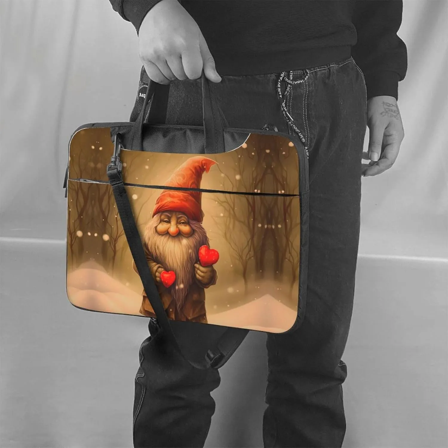 Laptop Crossbody Bag fit,Skull and Rose Laptop Briefcase, Suitable for Office School Travel