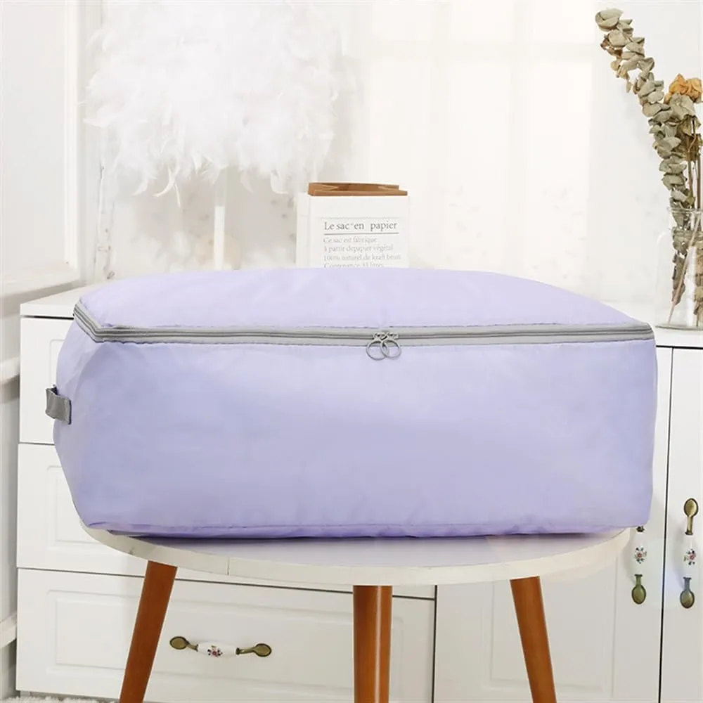 Large Capacity Wardrobe Moisture Proof Organizer Bags Foldable Clothes Quilt Storage Bags Multifunctional Sundries Storage Bag(Pink,L 60x50x25cm)