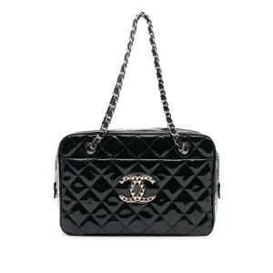 Large CC Quilted Patent Brilliant Camera Bag