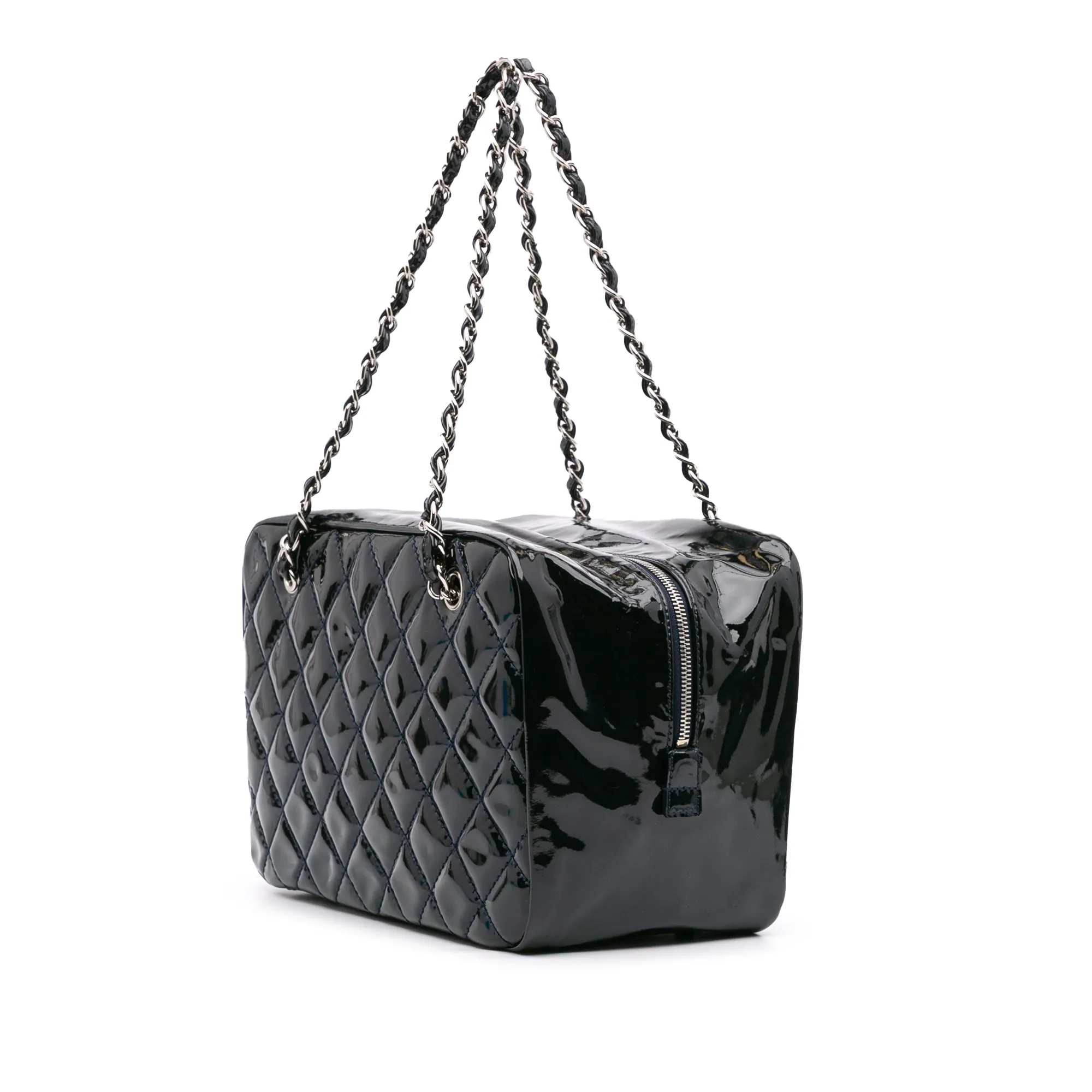Large CC Quilted Patent Brilliant Camera Bag