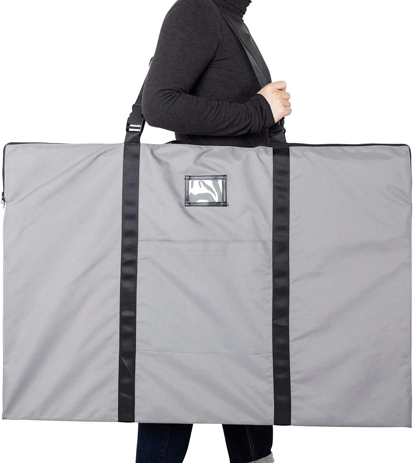 Large Size Art Portfolio Bag with Nylon Shoulder, 24 x 36 inches Light Weight Poster Storage Bag Board Holder with Handle and Zipper for Poster, Sketching and Drawing