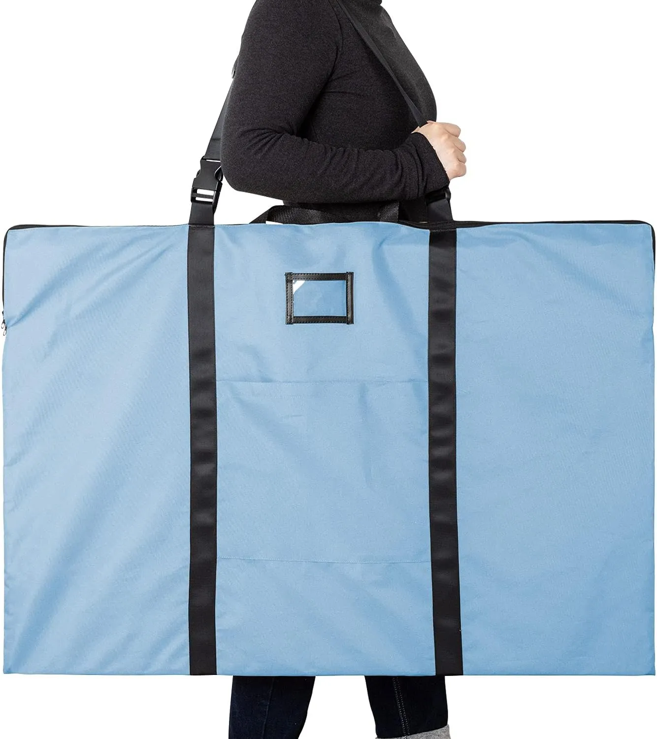 Large Size Art Portfolio Bag with Nylon Shoulder, 24 x 36 inches Light Weight Poster Storage Bag Board Holder with Handle and Zipper for Poster, Sketching and Drawing
