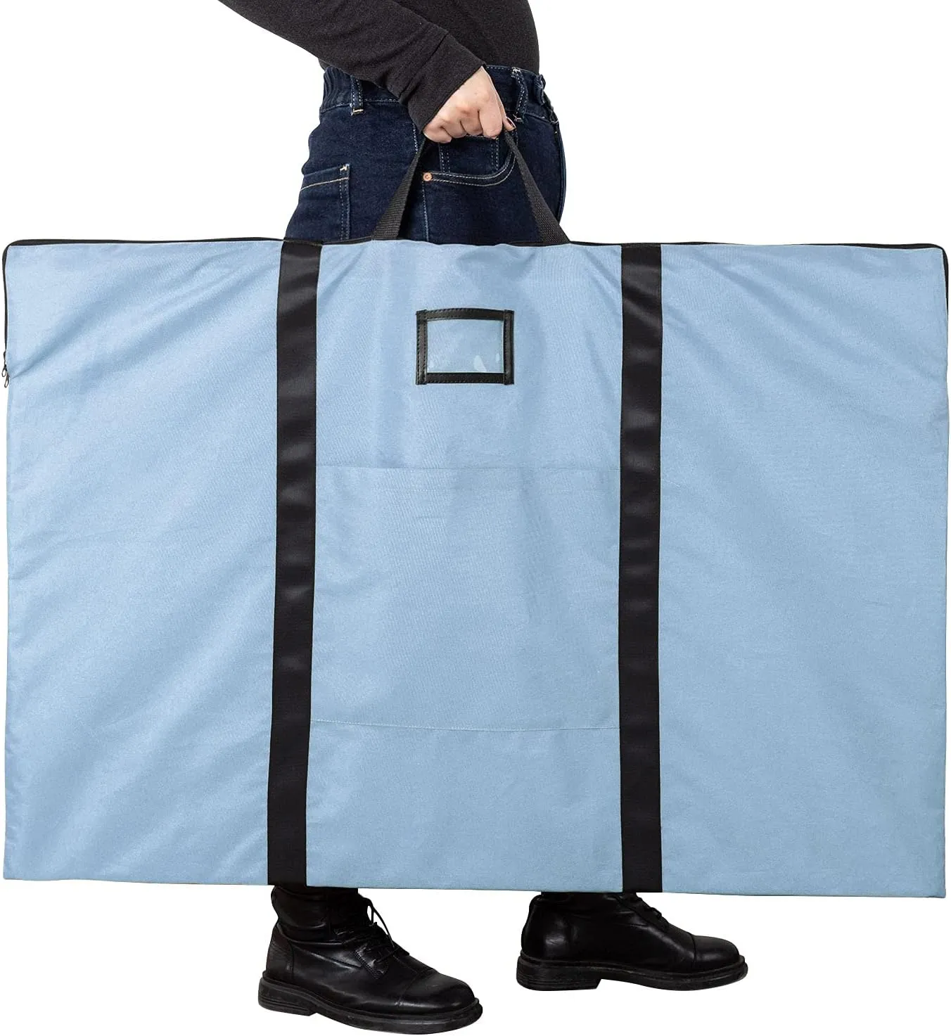 Large Size Art Portfolio Bag with Nylon Shoulder, 24 x 36 inches Light Weight Poster Storage Bag Board Holder with Handle and Zipper for Poster, Sketching and Drawing