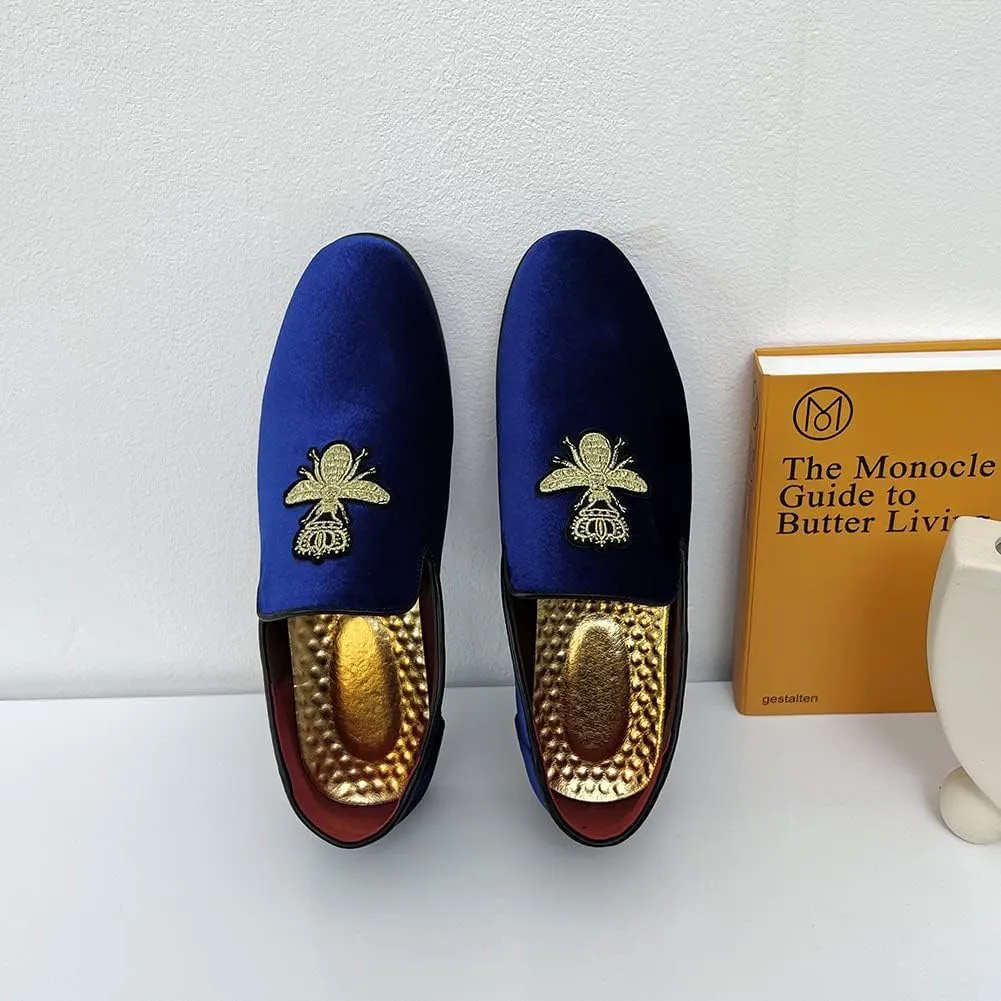 LCQL Men's Luxury Velvet Penny Loafer Shoes Noble Slip-on Suede Loafers Smoking Slippers Plus Size 7-13