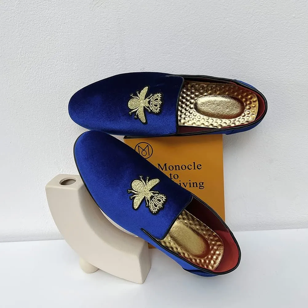 LCQL Men's Luxury Velvet Penny Loafer Shoes Noble Slip-on Suede Loafers Smoking Slippers Plus Size 7-13