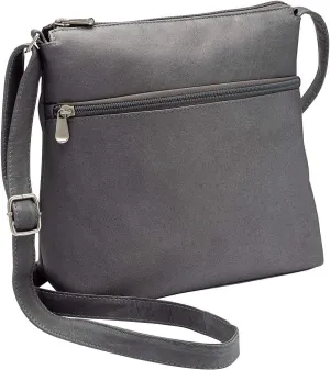 Le Donne Leather Ash Ridge Crossbody, Premium Full-Grain Colombian Vaquetta Leather Bag, 10.5"x10"x4"