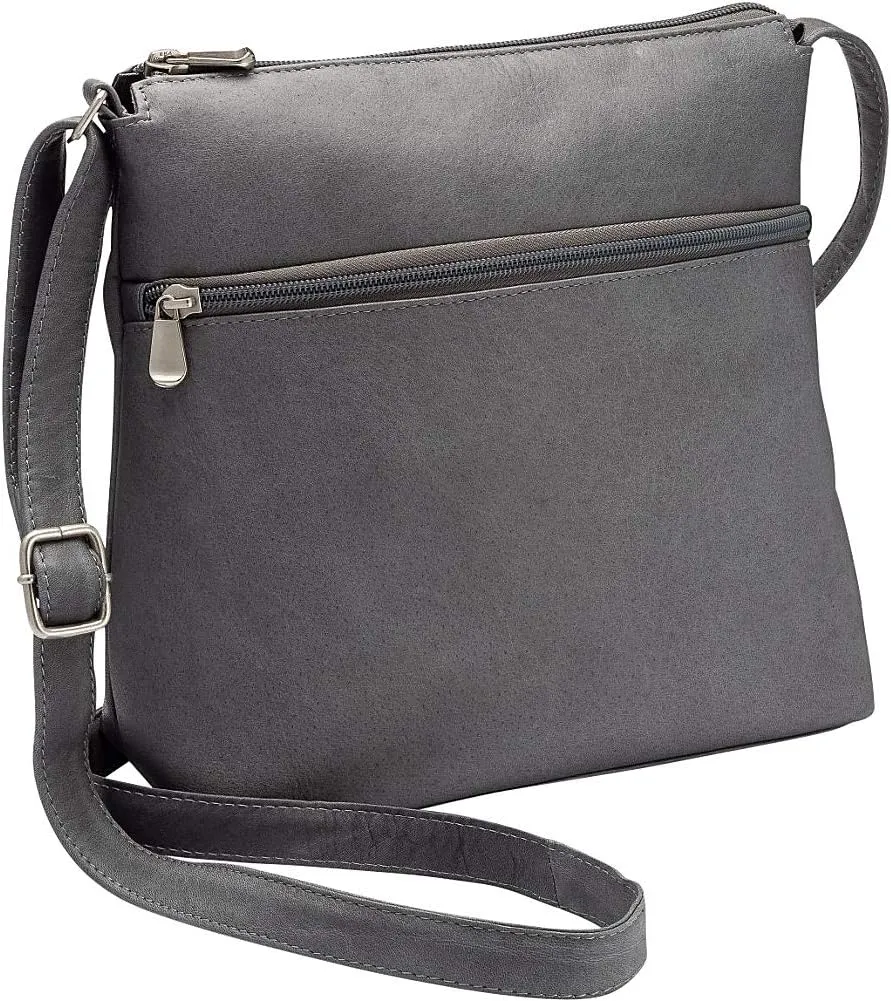 Le Donne Leather Ash Ridge Crossbody, Premium Full-Grain Colombian Vaquetta Leather Bag, 10.5"x10"x4"