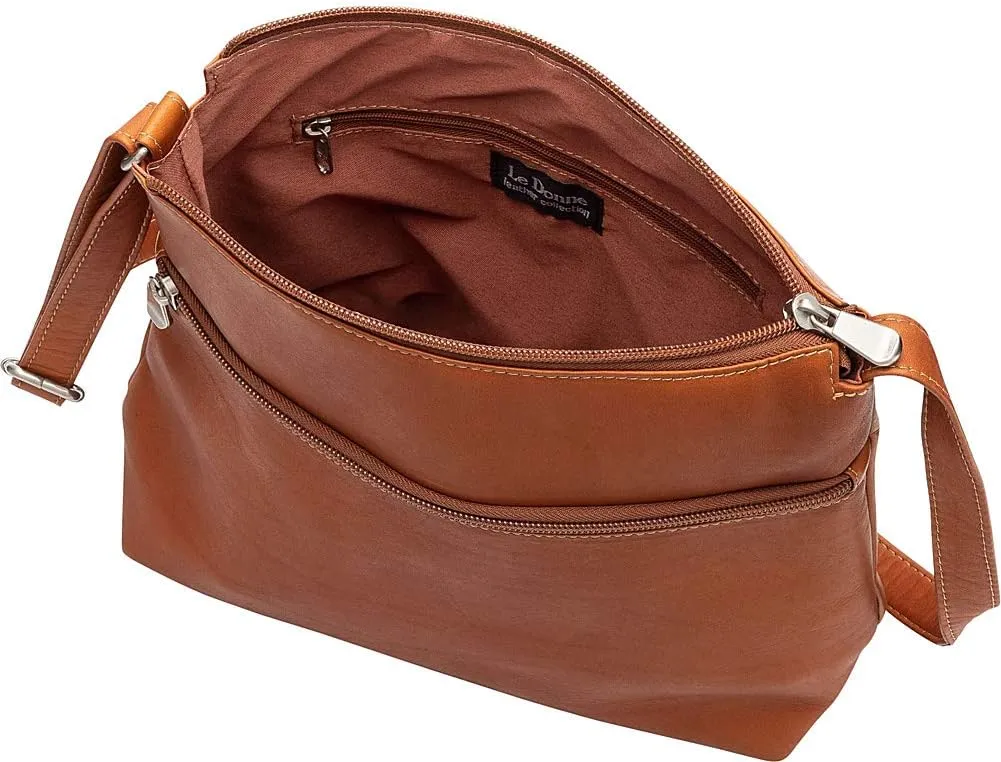 Le Donne Leather Ash Ridge Crossbody, Premium Full-Grain Colombian Vaquetta Leather Bag, 10.5"x10"x4"