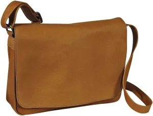 Le Donne Leather Full Flap Over Shoulder Bag, Premium Full-Grain Colombian Vaquetta Leather Crossbody, 13" x 10" x4"