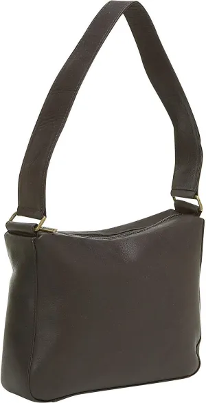 Le Donne Top Zip Shoulder Bag, Leather Handbag