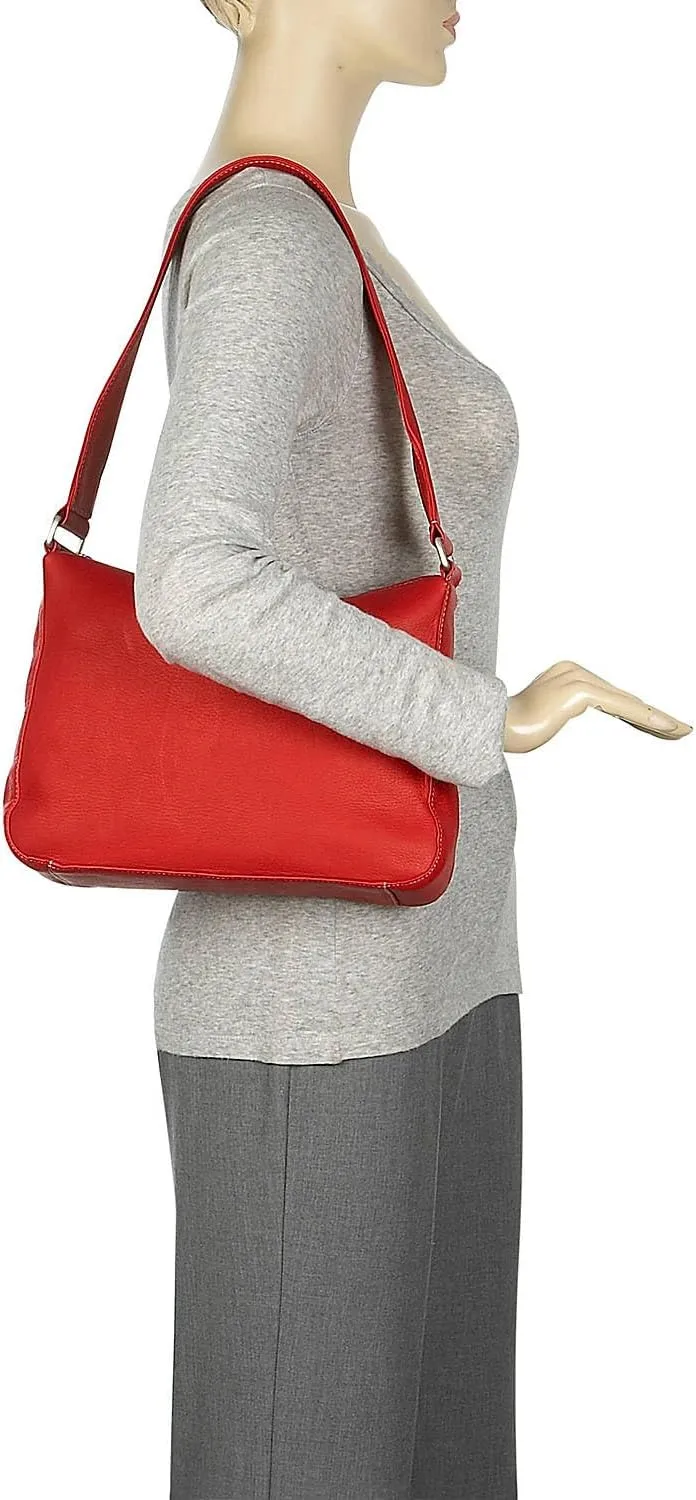 Le Donne Top Zip Shoulder Bag, Leather Handbag
