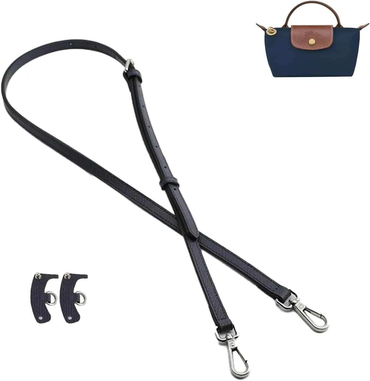 Leather bag strap，Mini bag leather shoulder strap，For Longchamp leather wallet strap replacement conversion kit