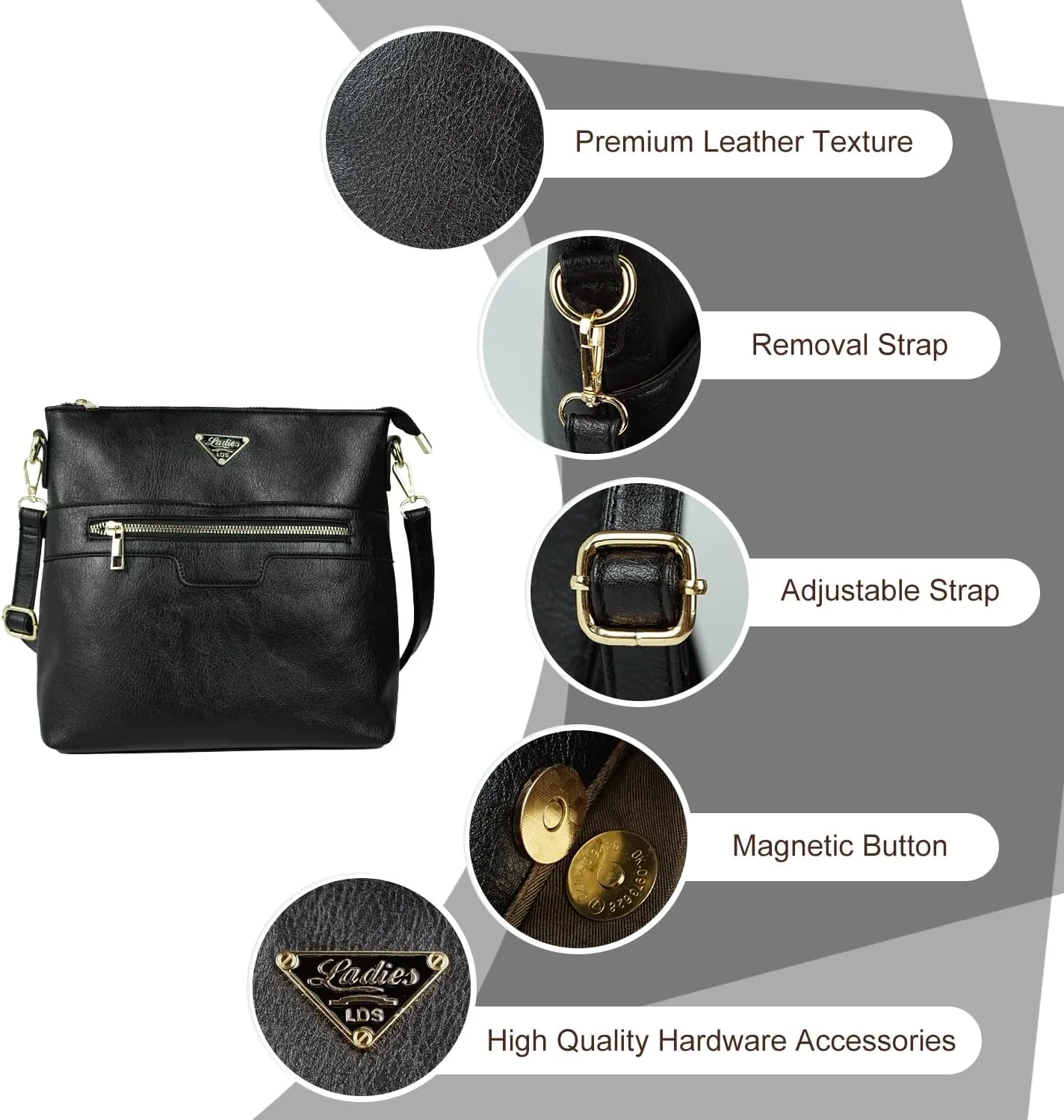 Leather Crossbody Bags for Women Medium Size, Trendy Soft Cross Body Bag for Woman 2024, Women's Crossbody Purses Travel