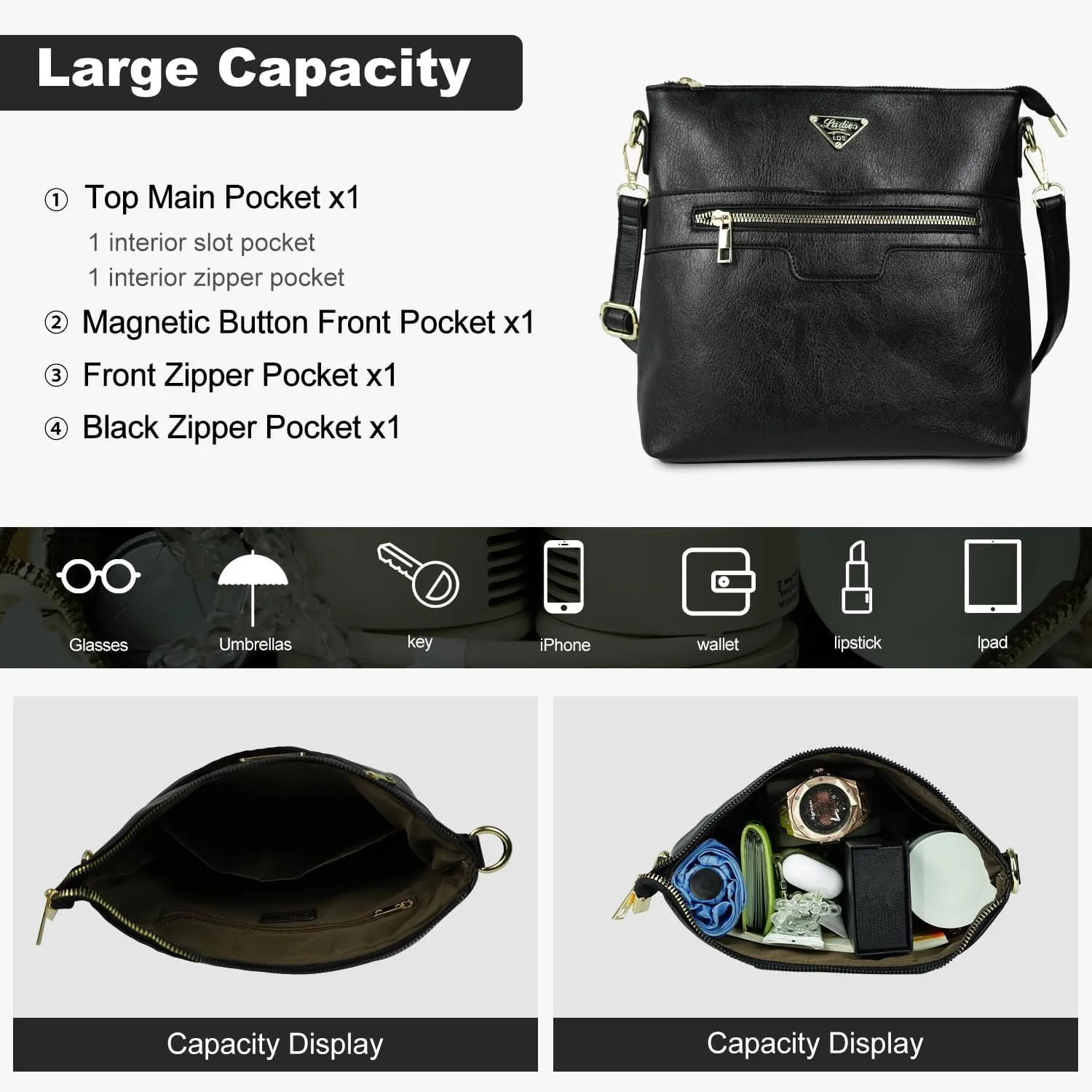 Leather Crossbody Bags for Women Medium Size, Trendy Soft Cross Body Bag for Woman 2024, Women's Crossbody Purses Travel