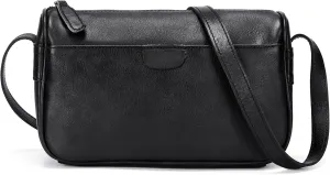 Leather Crossbody Bags for Women, Vintage Real Leather Crossbody Purse Retro Small Shoulder Handbag with Adjustable Strap
