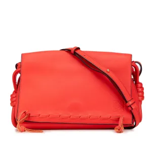 Leather Flamenco Knot Whipstitch Crossbody