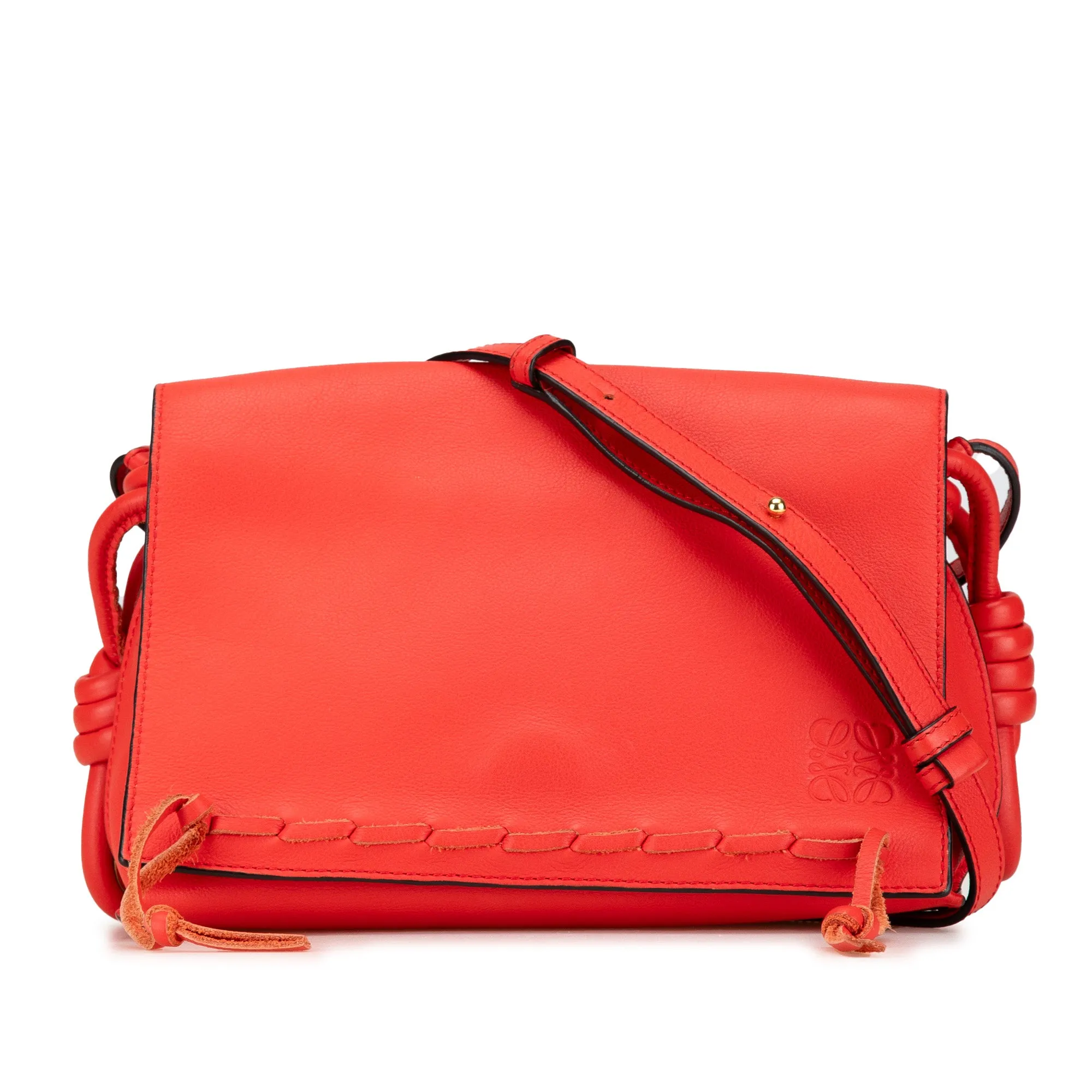 Leather Flamenco Knot Whipstitch Crossbody