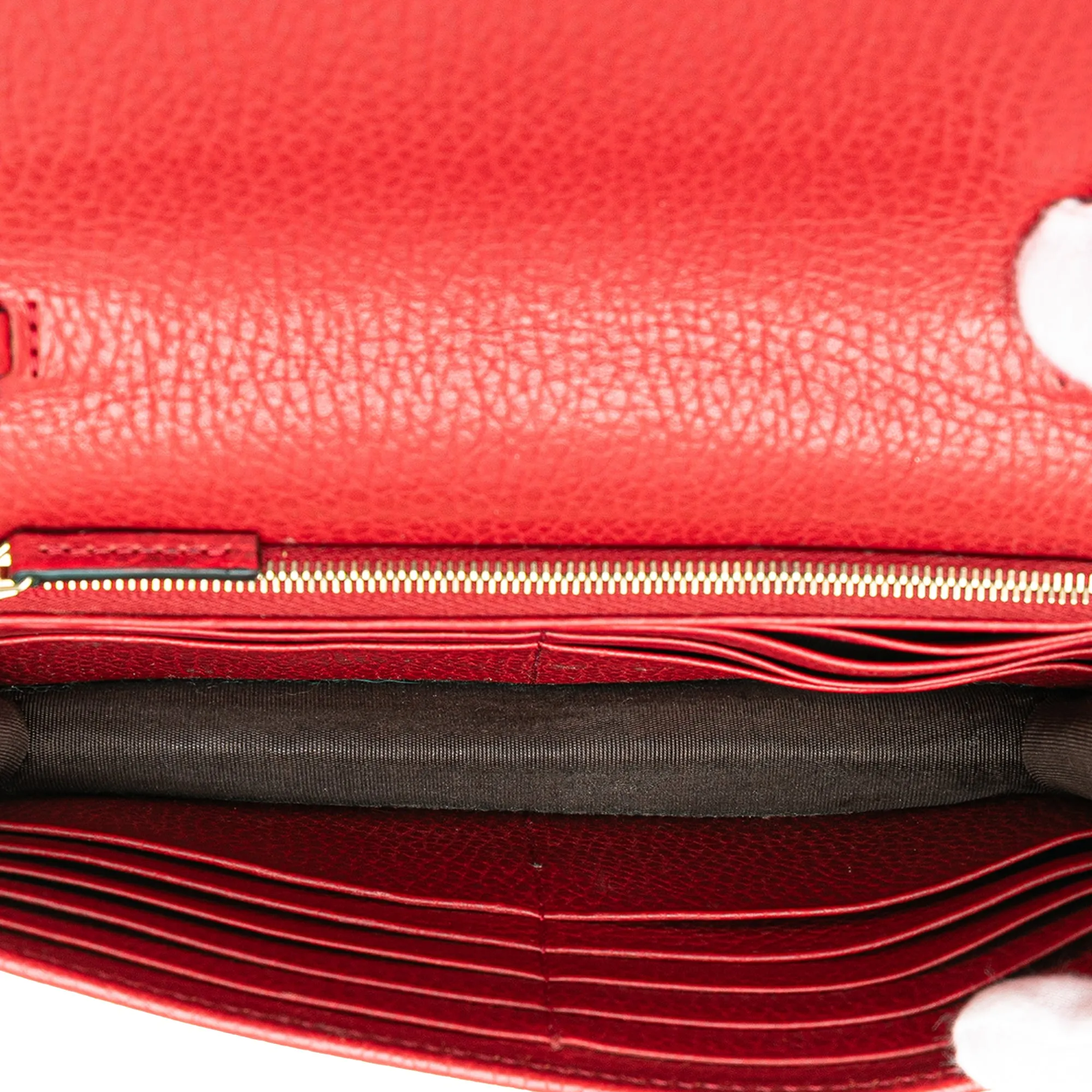 Leather Interlocking G Dollar Wallet on Chain