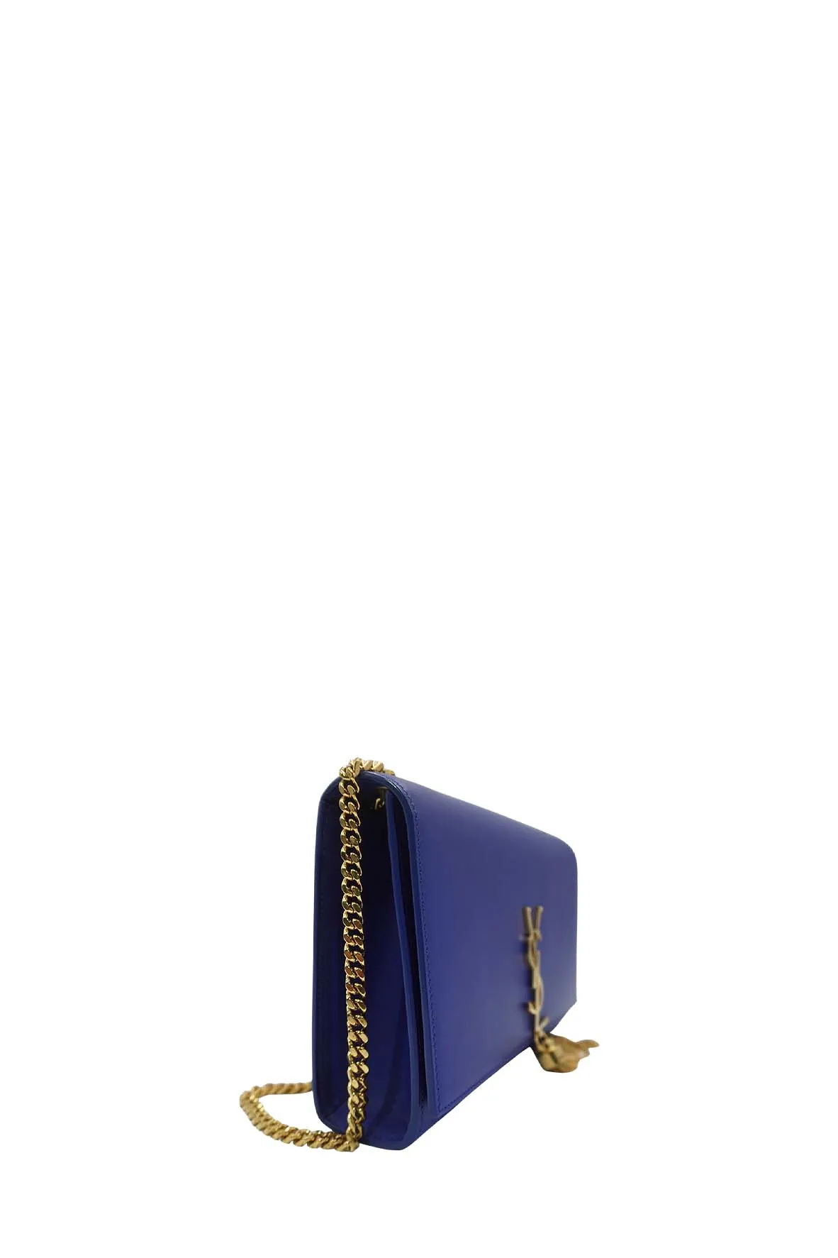 Leather Medium Kate Monogram Tassel Chain Bag with Tassel Blue