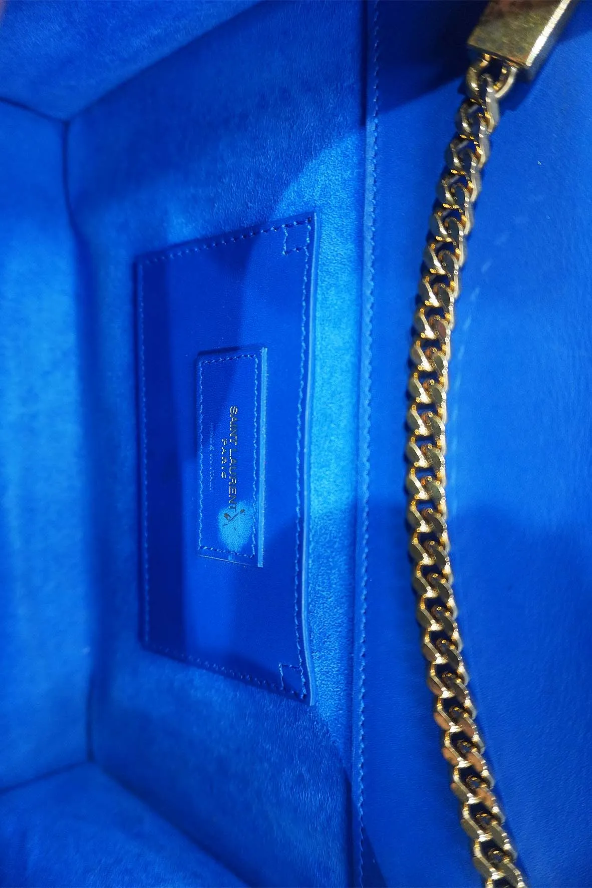 Leather Medium Kate Monogram Tassel Chain Bag with Tassel Blue