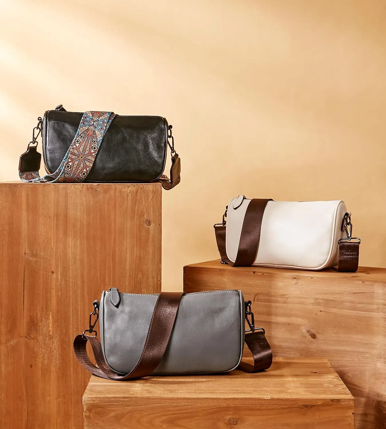 Leather Purse Crossbody Bag for Women: Genuine Leather Purses for Women Trendy - Small Shoulder Cross Body Bag