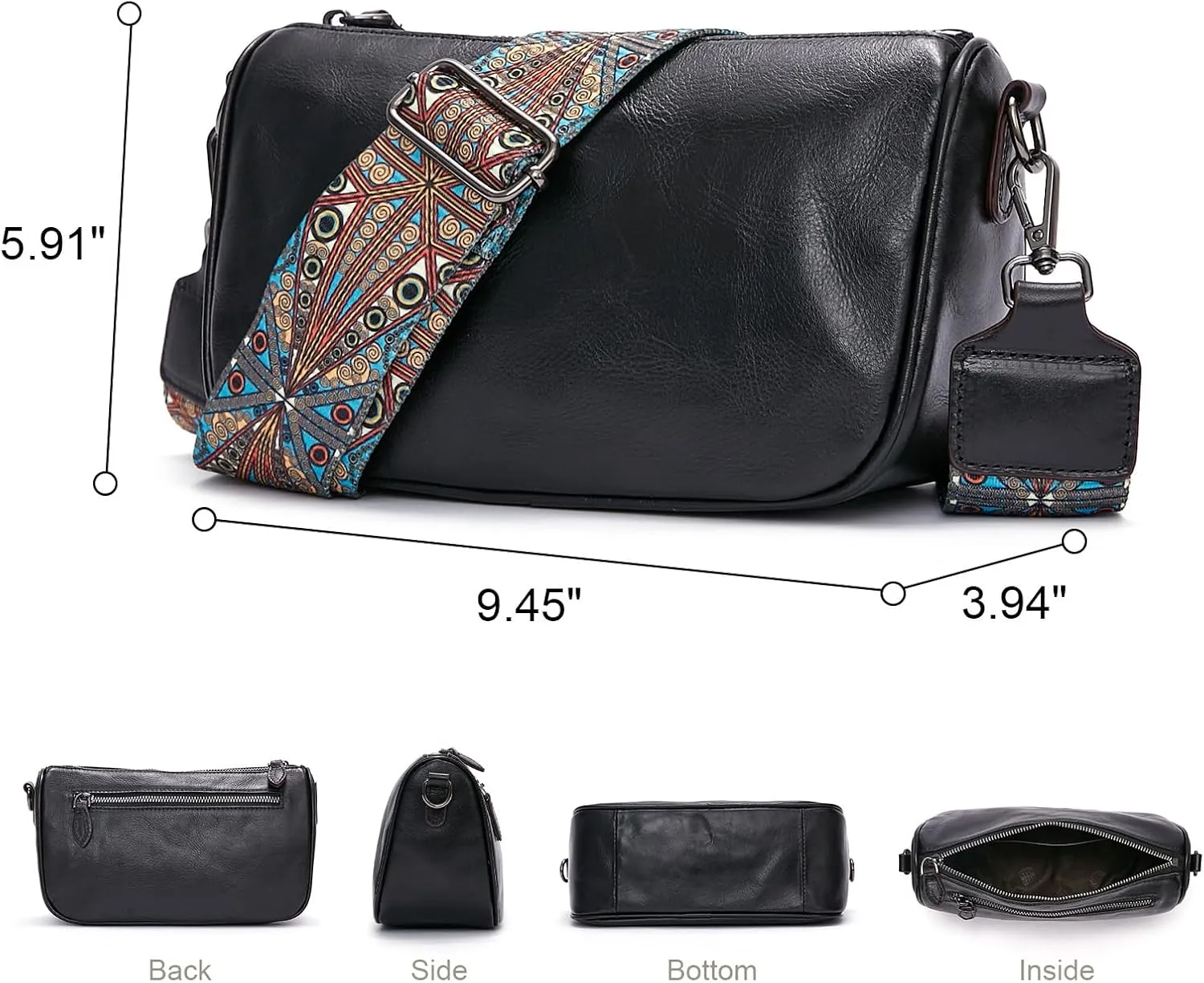 Leather Purse Crossbody Bag for Women: Genuine Leather Purses for Women Trendy - Small Shoulder Cross Body Bag