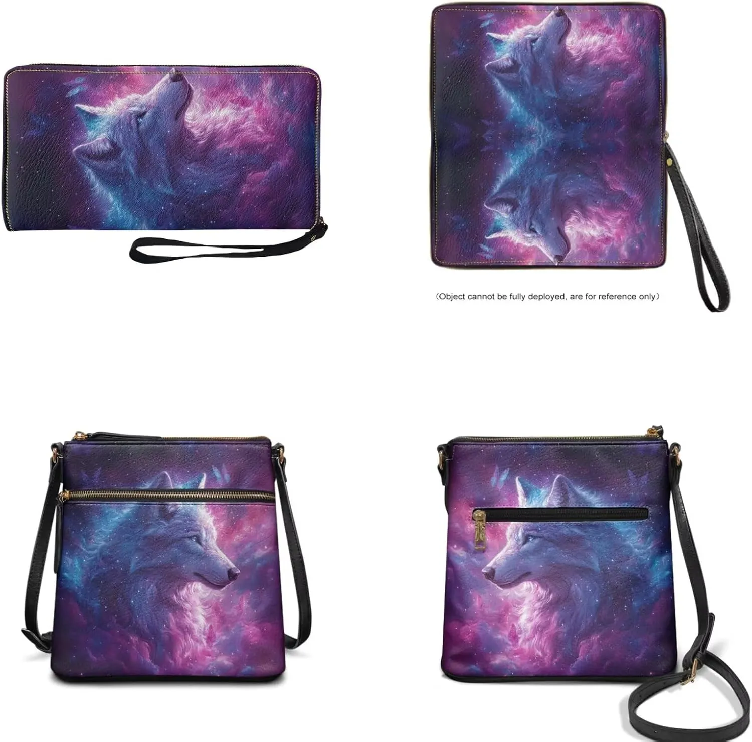 Leather Purses 2Pcs, Fashion Shoulder Bag with Belt Wallet Set of 2 Lightweight & Portable for Independence Day