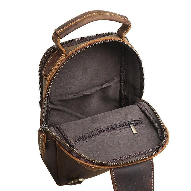 Leather Small Sling Bag for Men