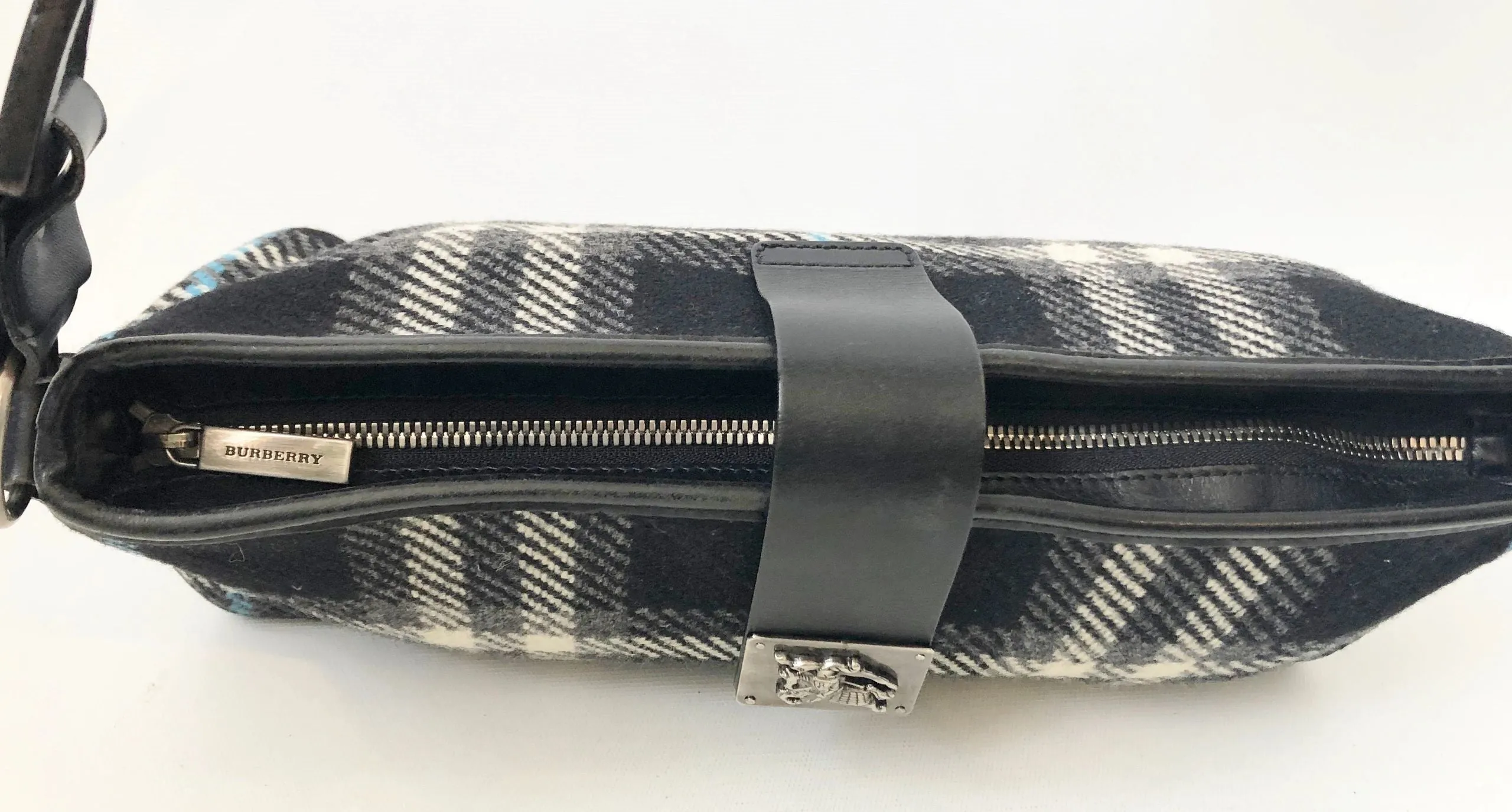 Leather Trim Check Shoulder Bag