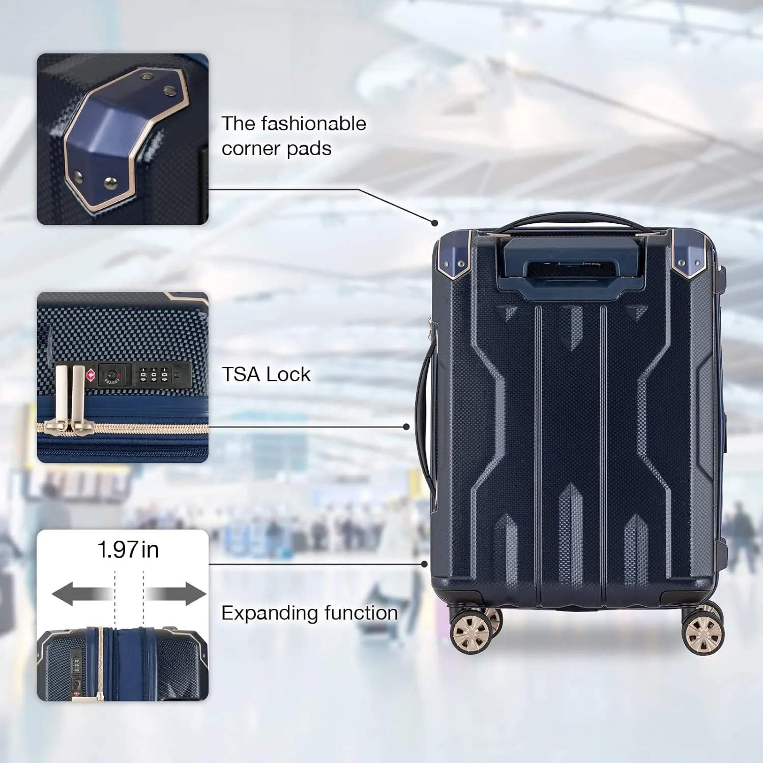 LEGEND WALKER SPATHA Hardside Expandable Luggage, Carry-On, 21-inch, White, 5109-46-WH
