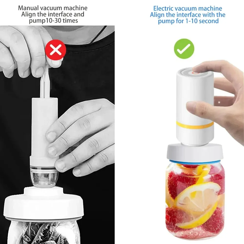 LEMEENQ USB Rechargeable Electric Air Pump for Vacuum Sealed Food Bag Household Food Vacuum Compression Bag Reusable Storage Bag