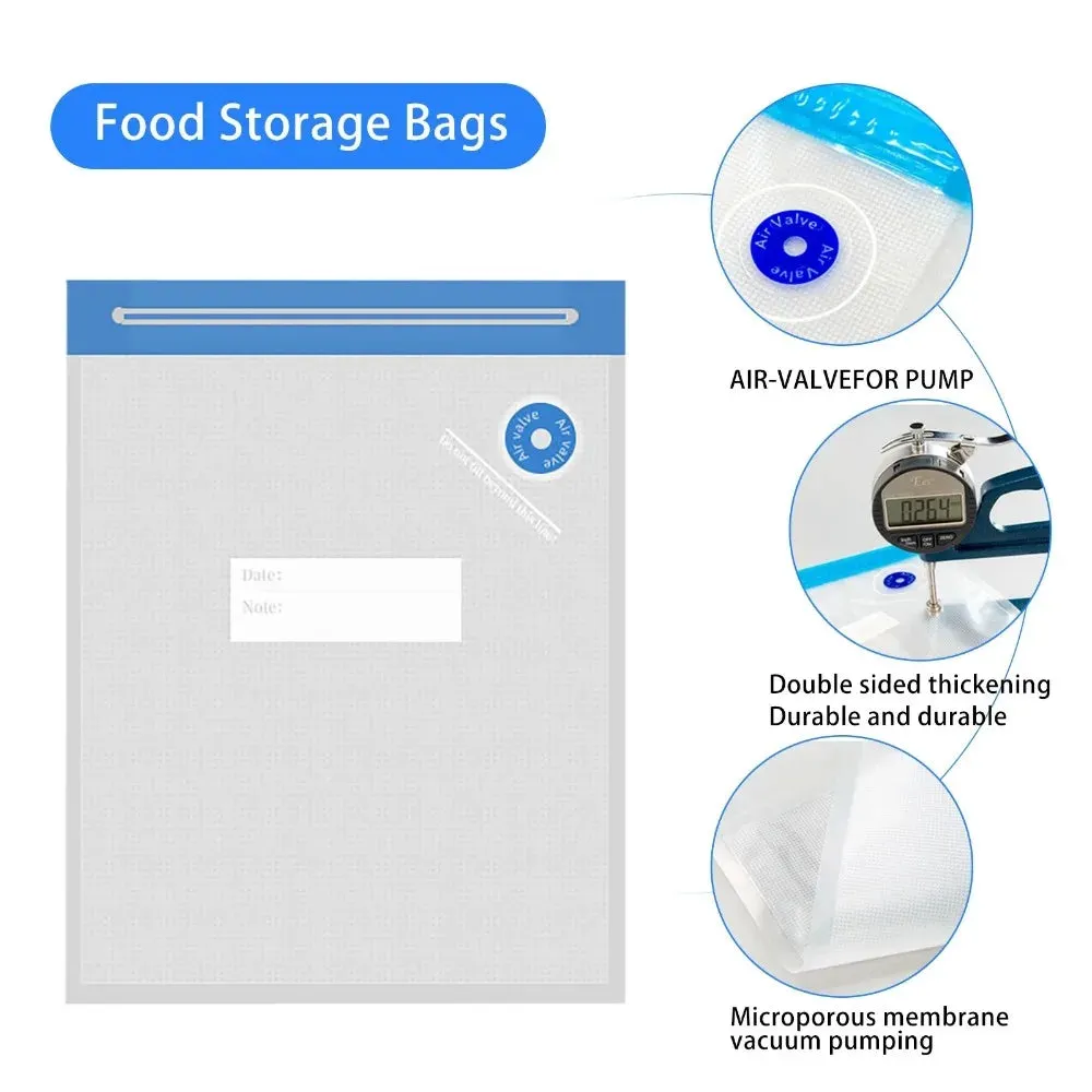 LEMEENQ USB Rechargeable Electric Air Pump for Vacuum Sealed Food Bag Household Food Vacuum Compression Bag Reusable Storage Bag