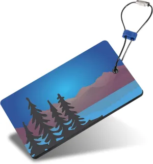 Lewis N. Clark Travel Green Luggage Tag and Suitcase Identifiers for Women and Men, Carry on, Backpack and More, Blue Trees, 1-Pack