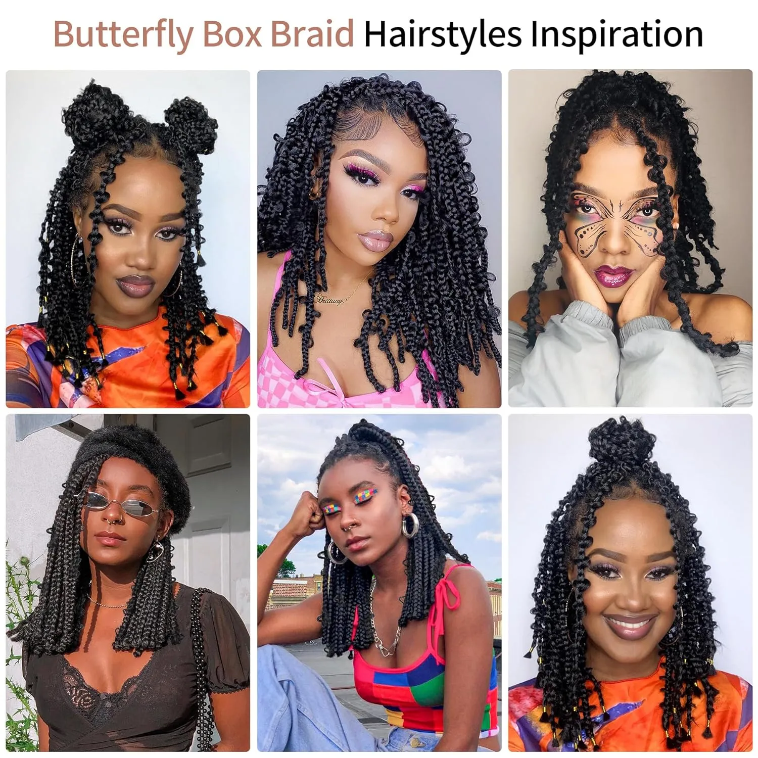 Lexqui 18" 360° HD Full Lace Braided Wigs for Women Short Knotless Braided wigs Butterfly Box Braid Wig with Baby Hair Premium Synthetic Braided Wig Shoulder Length Braided Lace Front Wigs Black