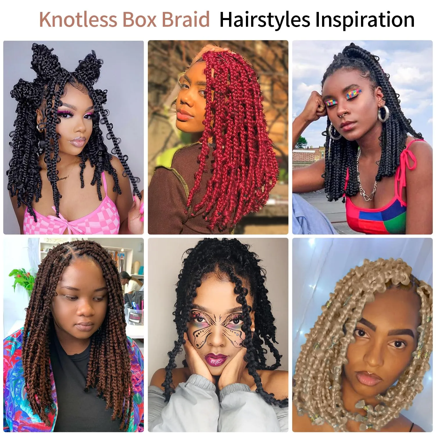Lexqui 18" 360° HD Full Lace Braided Wigs for Women Short Knotless Butterfly Box Braid Wig with Baby Hair Premium Synthetic Lace Frontal Braid Wig Shoulder Length Braided Lace Front Wigs Brown