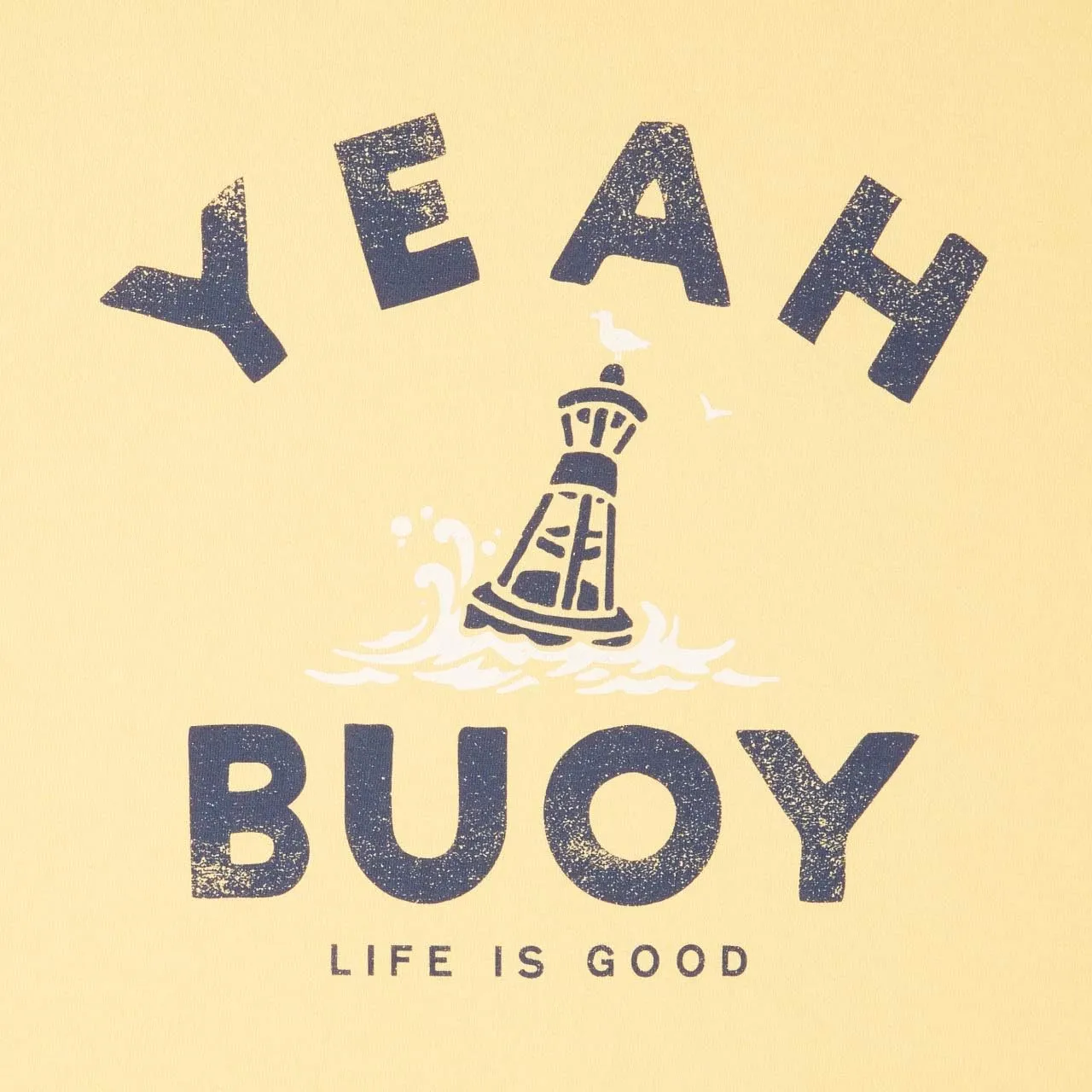 Life is Good Men's Crusher Tee Yeah Buoy, Darkest Blue