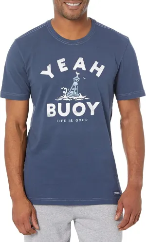 Life is Good Men's Crusher Tee Yeah Buoy, Darkest Blue
